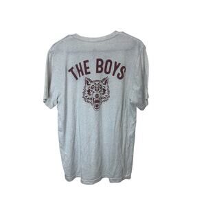 Bussin With The Boys Sz L Heather White Gray T-Shirt Wolf Soft Shirt